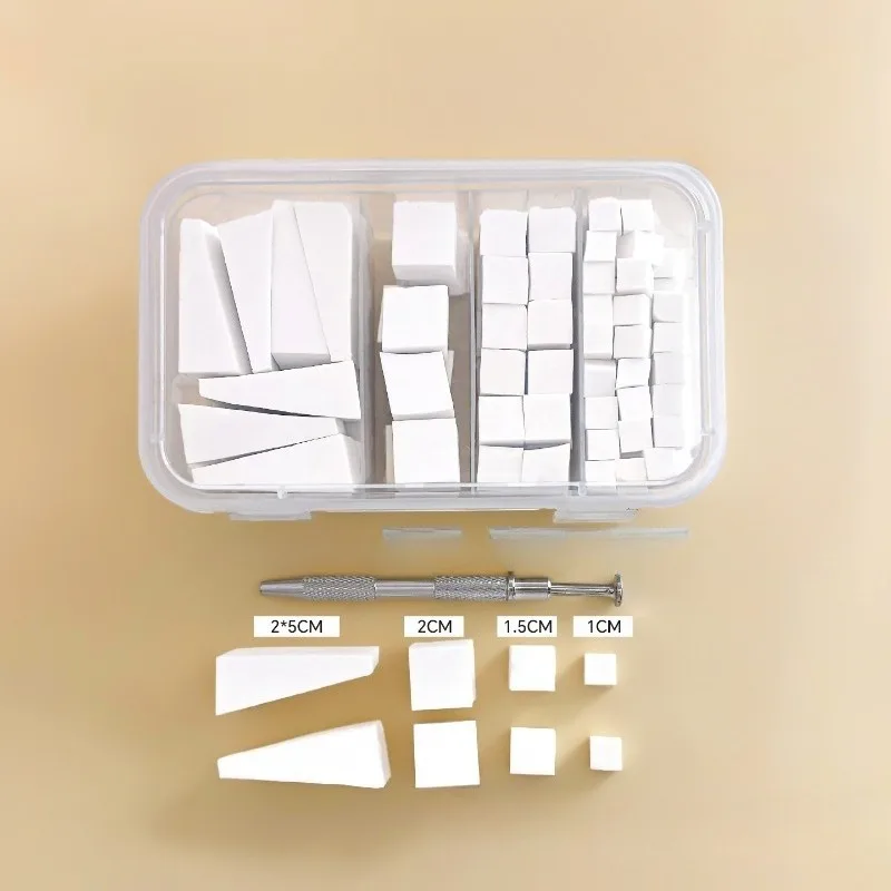 100Pcs Square/Trapezoid Nail Art Sponge Blocks Set With Nail Sponge Grab Pen, Gradient Brushes Gel Polish DIY Manicure Supplies