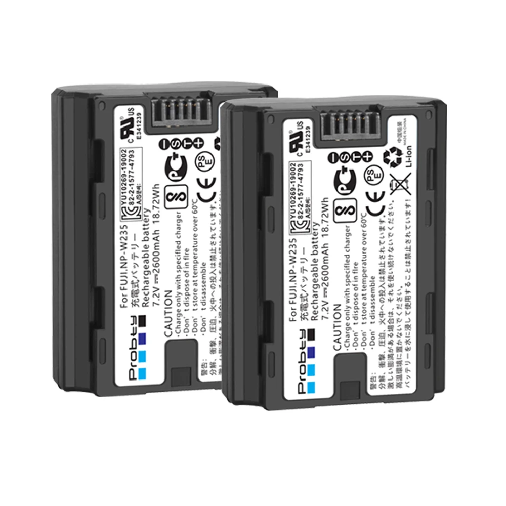 2600mAh NP-W235 NP W235 Li-ion Battery For Fujifilm X-T5, X-T4, GFX 50S II, GFX 100S, X-H2S cameras