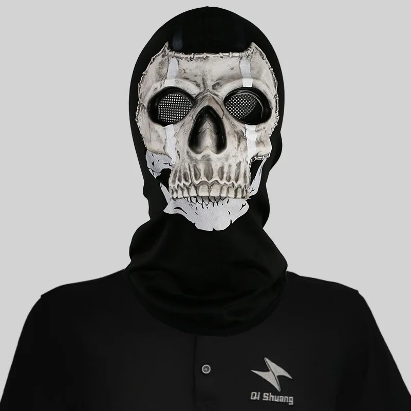 Unisex Halloween Horror Ghost Skull Mask Call of Duty MW2 Latex Headgear Helmet Cosplay Perform Party Masquerade Prop Cosplay