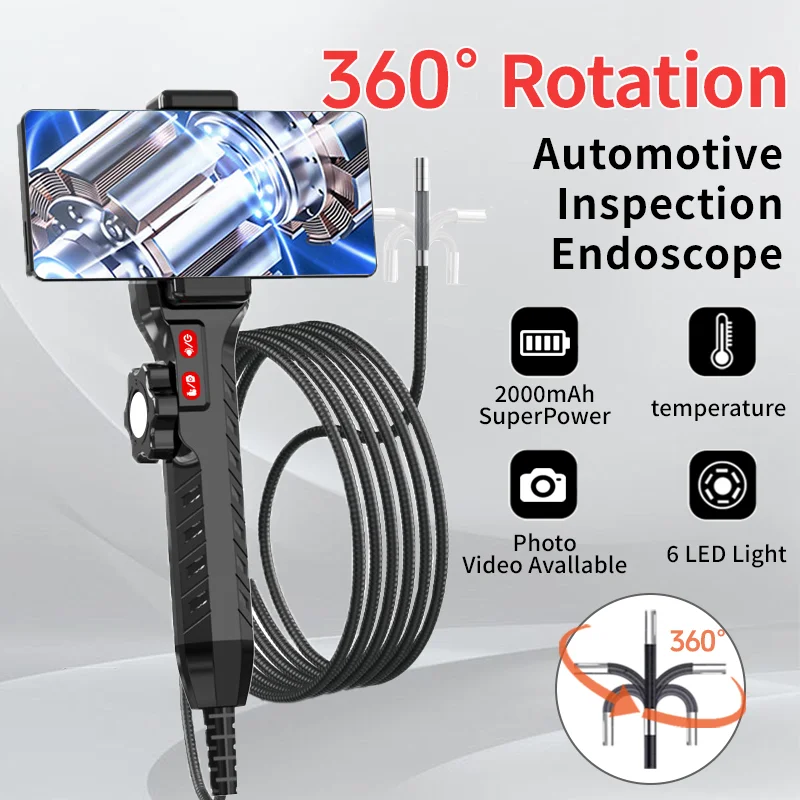 

HD 360-Degree Rotating Endoscope Camera Waterproof Oil-Resistant Heat-Resistant for Comprehensive Visual Inspection