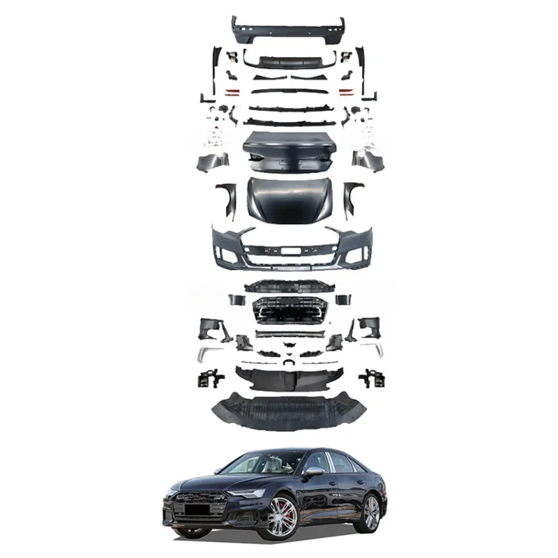 High Quality Facelift Body Kit Fit For 2012-2018 C7 A6 Upgrade 2024 Style Front Rear Bumper Hood Headlight Tail Light Parts