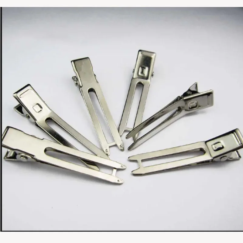 

100pcs Double Prong Curl Clips Metal Hairpins for Hair Styling and Bows Salon-Grade Hair Clips for Curling (Silver)