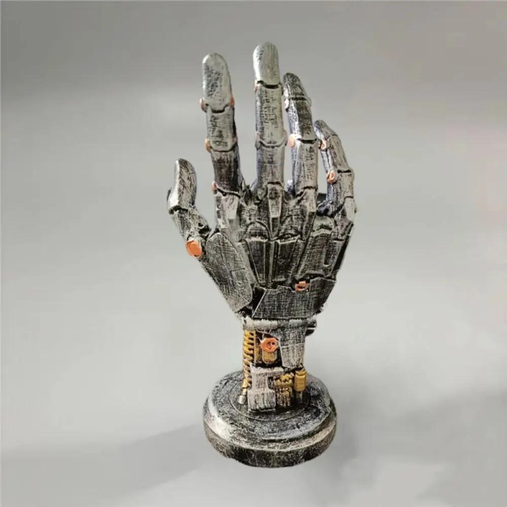 Hars Cyberpunk 3D Gedrukt Stand Model Ornamenten Gesimuleerde Robot Hand Sculptuur Grappige Ambachten Mechanische Handstatief