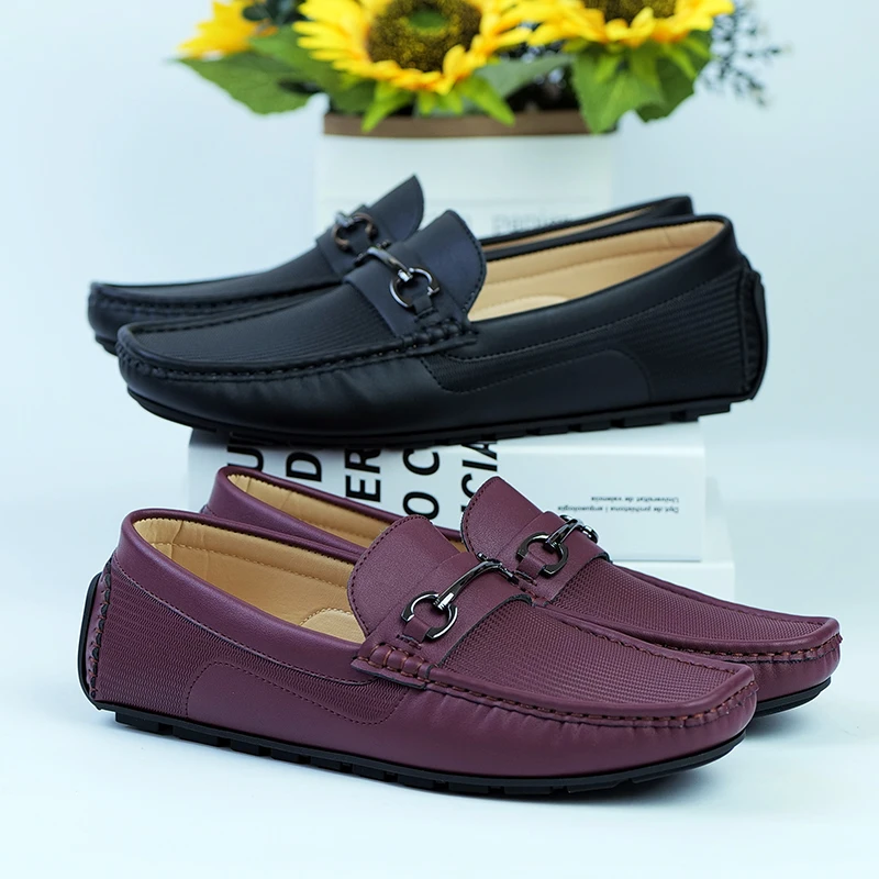 

Мужская кожаная обувь для отдыха, брендовый дизайн, роскошные высококачественные удобные туфли-лоферы с декоративной пряжкой для делового офиса и вождения