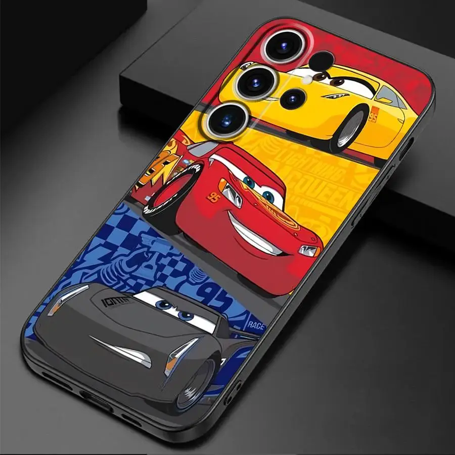 Disney Lightning McQueen Cool Back Soft Cover Case for Samsung Galaxy S24 Ultra S21 5G S22 Plus S23 Ultra S21 FE S20 S23 FE S21