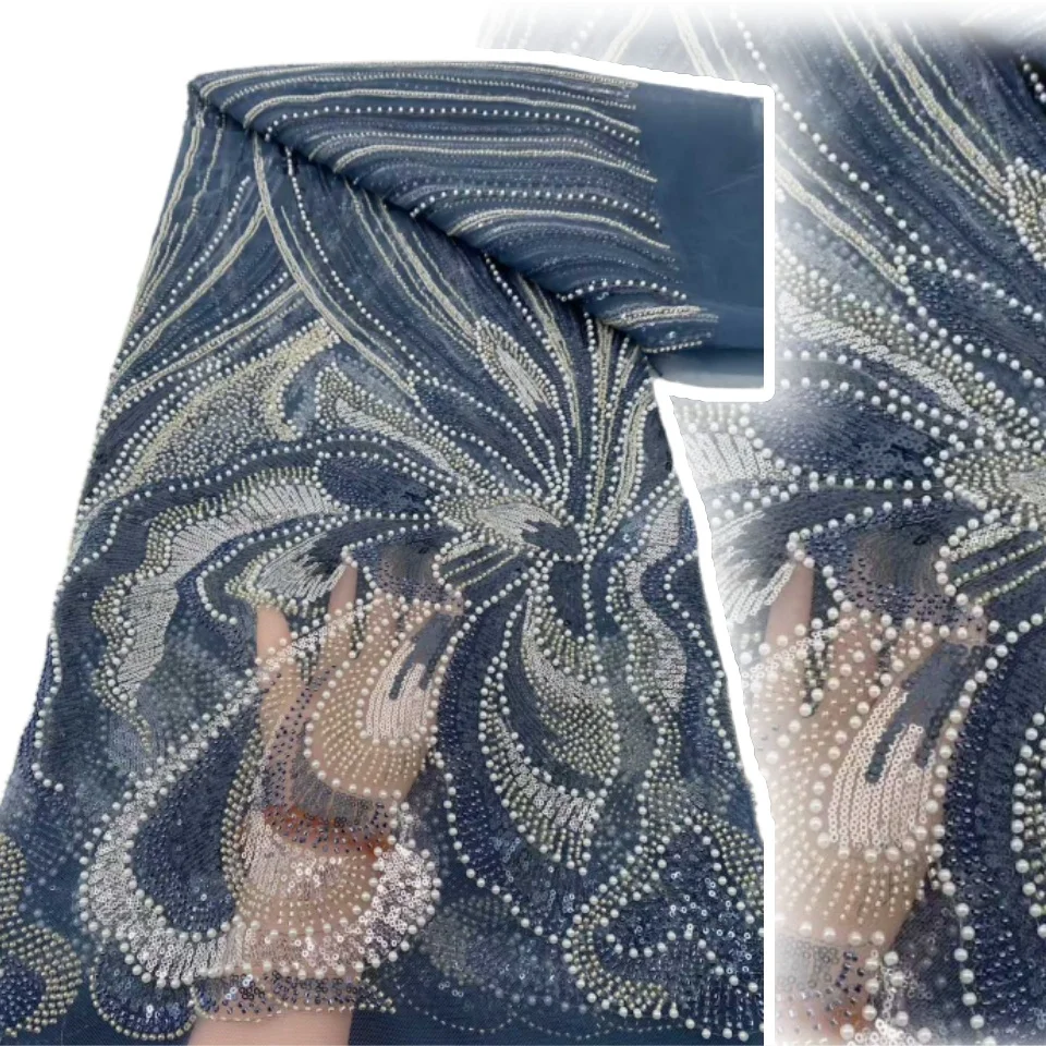 

Mesh Lace Fabric Heavy Sequins Beads Pure Colorful Raschel Lace Heavy Sequins Beads Diy Patchwork Home Decor Wedding TP1267