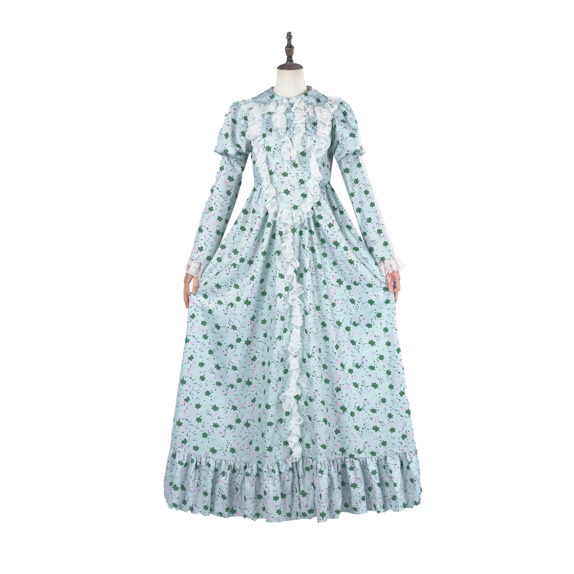 

Halloween Exorcist Cosplay Dress For Women Floral Print One-Piece Dress Stage Performance Costume