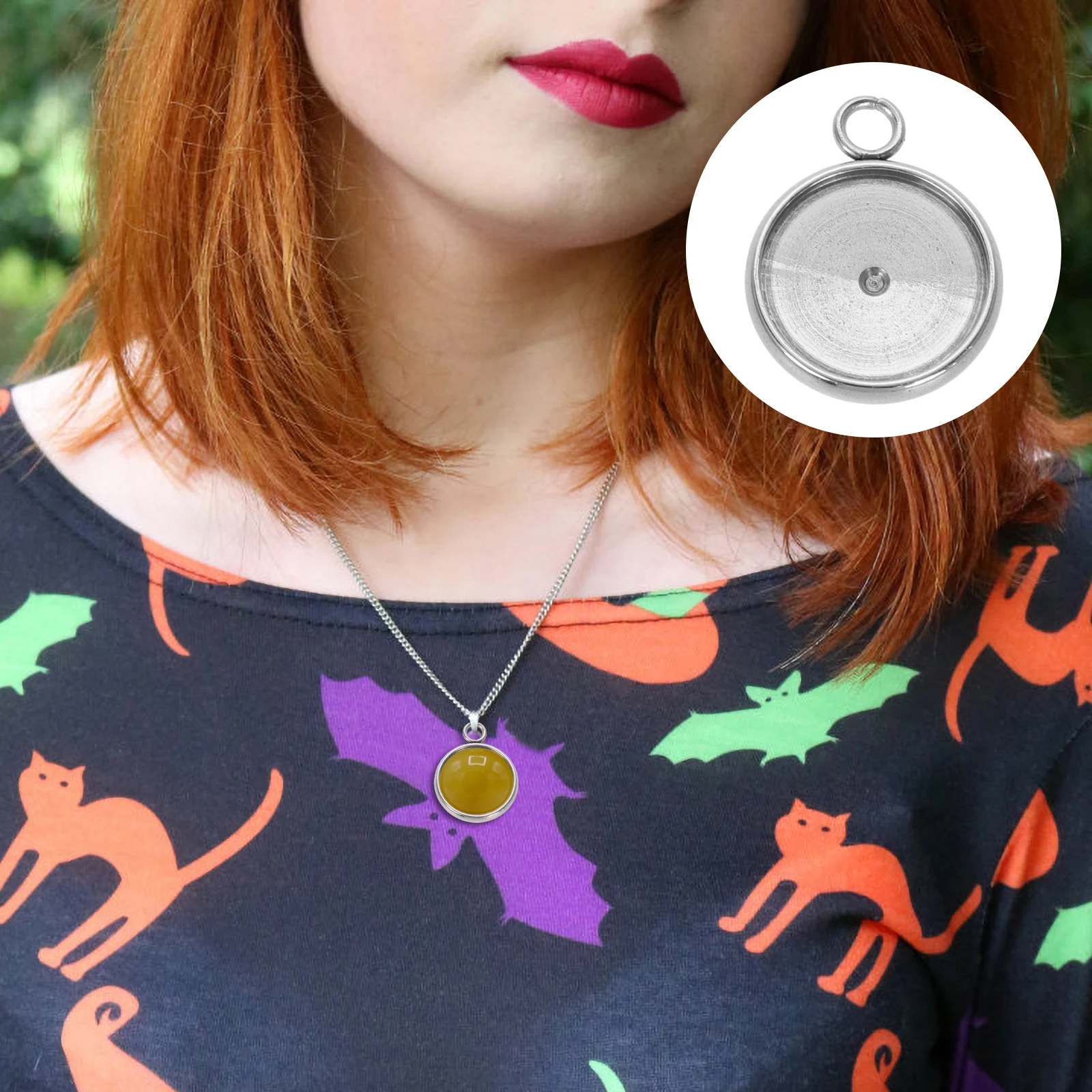 

20pcs Diy Pendant Bezel Trays Jewelry Making Accessories Stainless Steel Cabochon Tray Necklace Pendant Kits Bezels Trays For