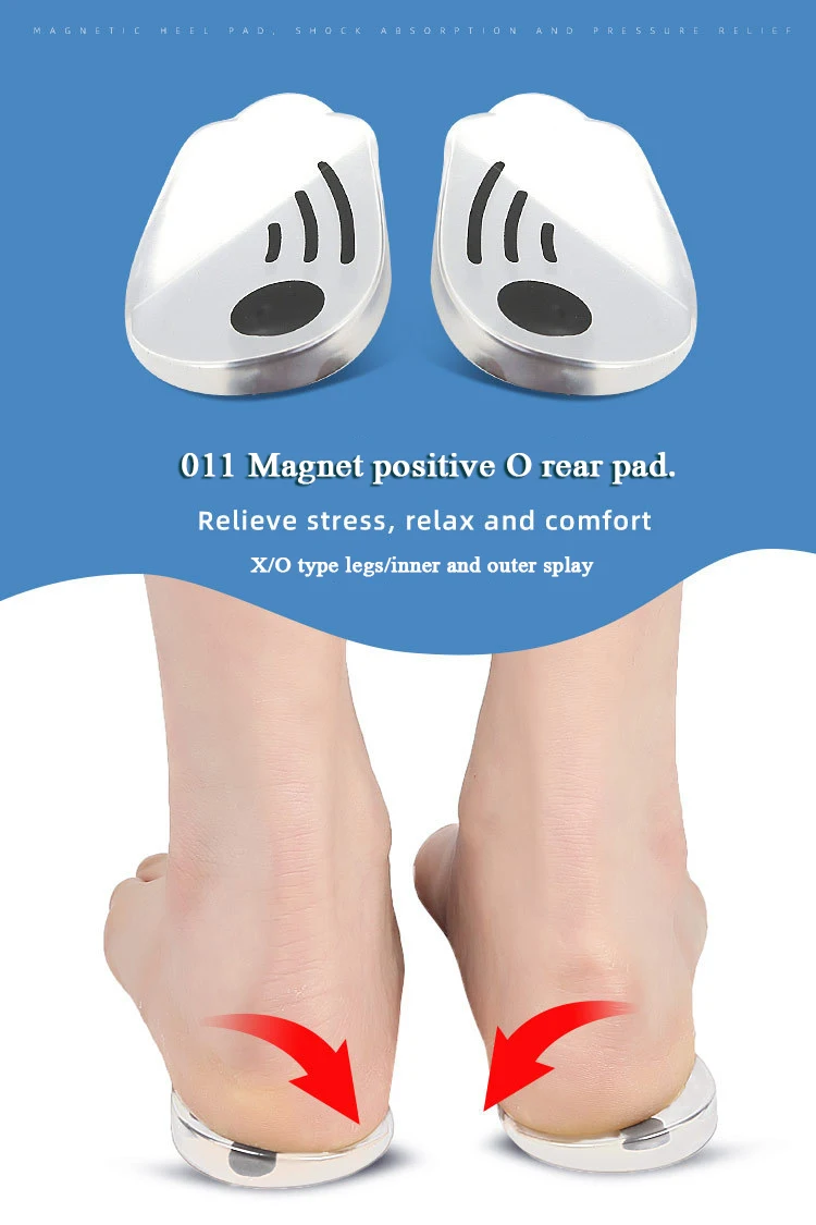 1/5 Paar O/X Beintyp Valgus Korrektur Männer Frauen Silikon Gel Schuhe Einlegesohle Orthopädische Einlegesohlen für Füße Magnet Massage Schuh Pads – Detail 1