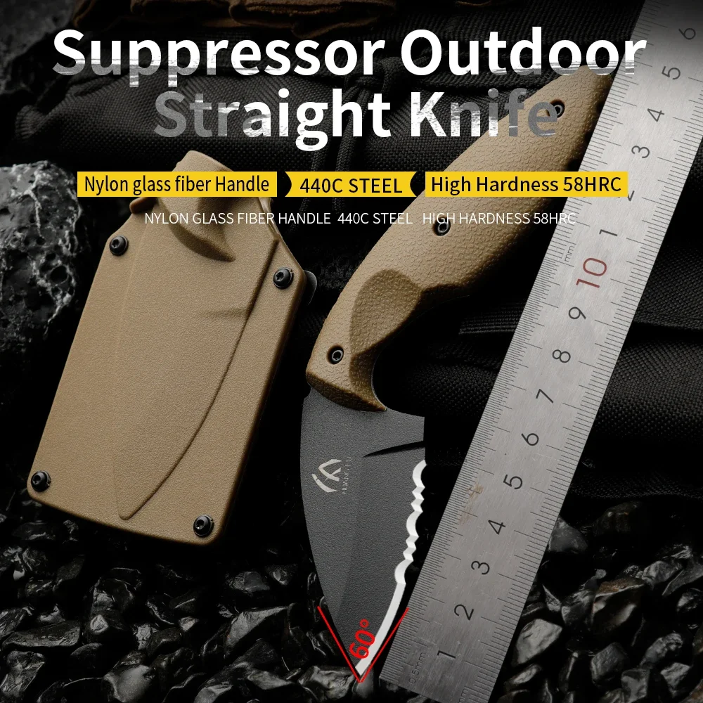 High quality multifunctional fixed blade - outdoor camping, rescue, and emergency survival knife, men's gift