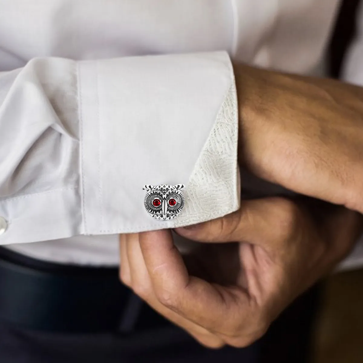 Owl Shape Cufflinks for Men – Stylish Animal-Themed Business Shirt Accessories, Cool Chic Gift Idea