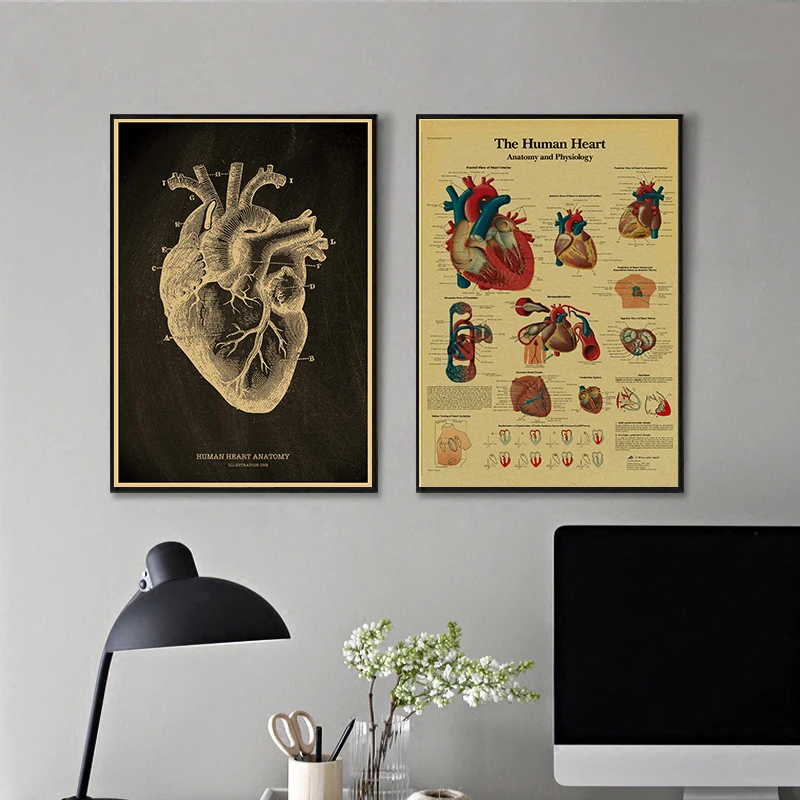 Anatomical Skeleton Chalkboard Posters Kraft Paper Posters Vintage Home  Medicine Student Decor Medical Art Wall Painting Poste