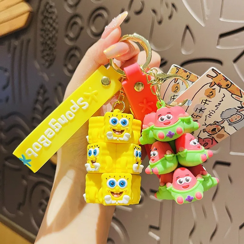 

Kawaii Cartoon SpongeBob SquarePants Die Die Die Le Car Keychain Female Cute Couple Bag Pendant Small Gift