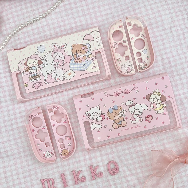 Original Mikko Switch 2nd Generation Protective Shell Ns2 Protective Shell Cute Little Dog Pink Girl Heart Game Peripheral