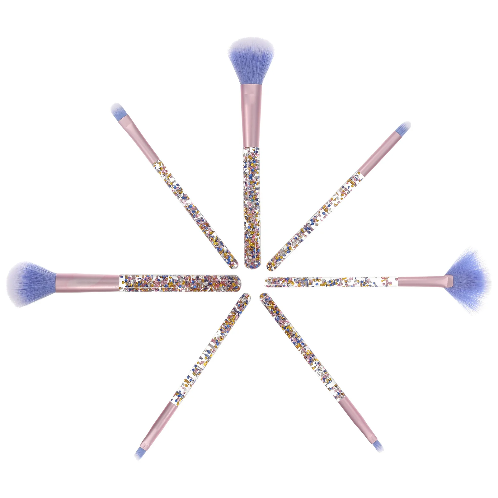 Juego de brochas de maquillaje para mujer, herramientas correctoras de mezcla de sombra de ojos profesional portátil, 7 Uds.