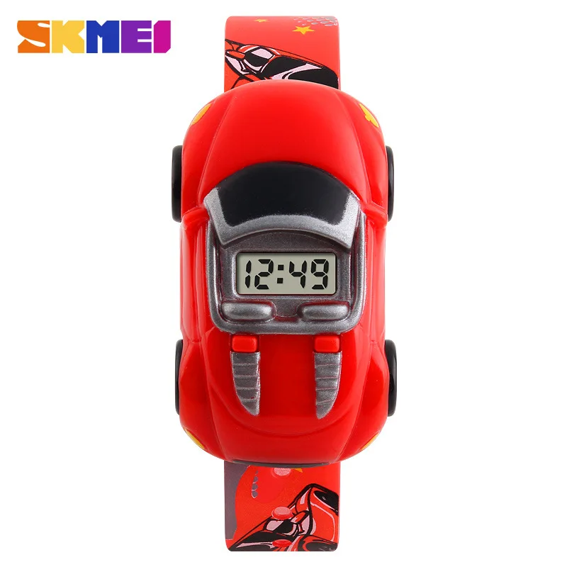 Not waterproof, fashionable, cute cartoon car, children\'s electronic watch, detachable student toy gift table