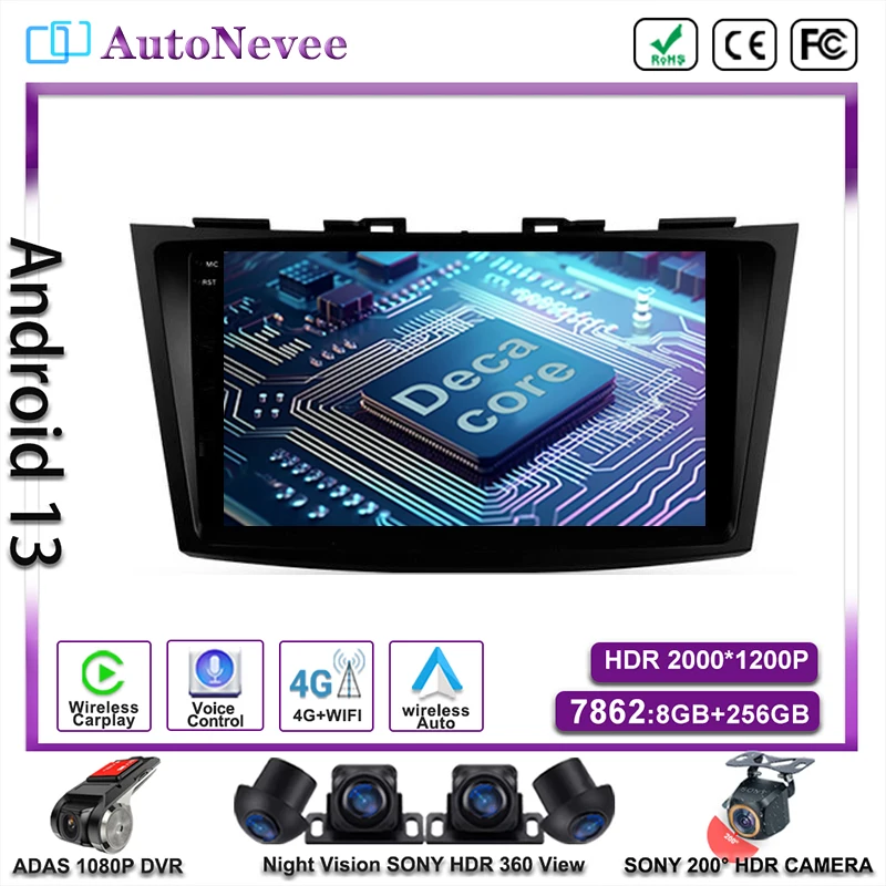 

Android 13 For Suzuki Swift 2011 - 2015 Car Radio Multimedia Player GPS Navigation BT WIFI DSP IPS Stereo Monitor No 2din DVD