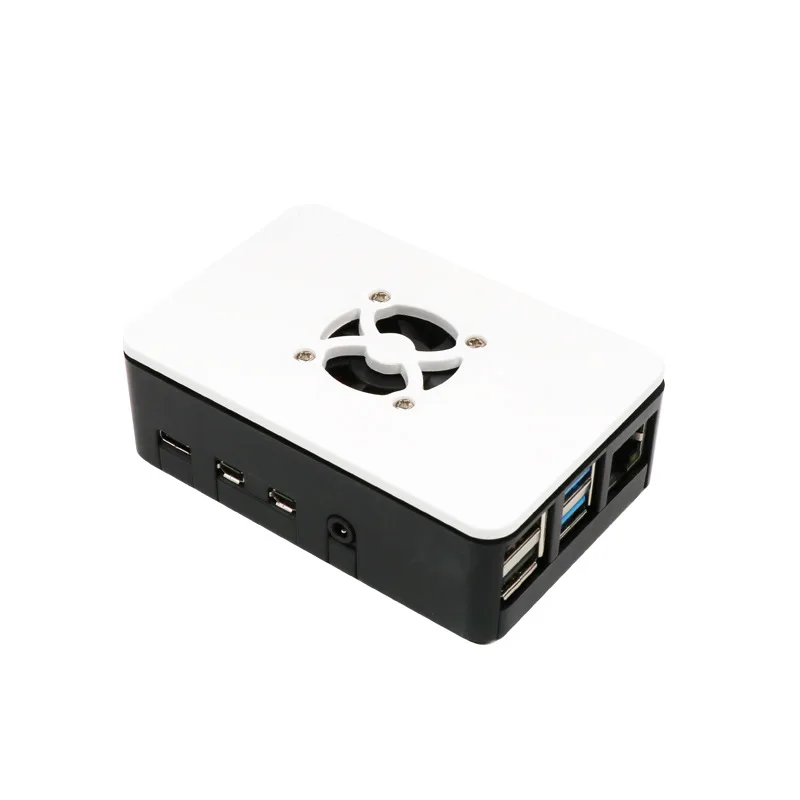 

Cooling fan, black and white ABS protective case box, non-acrylic.