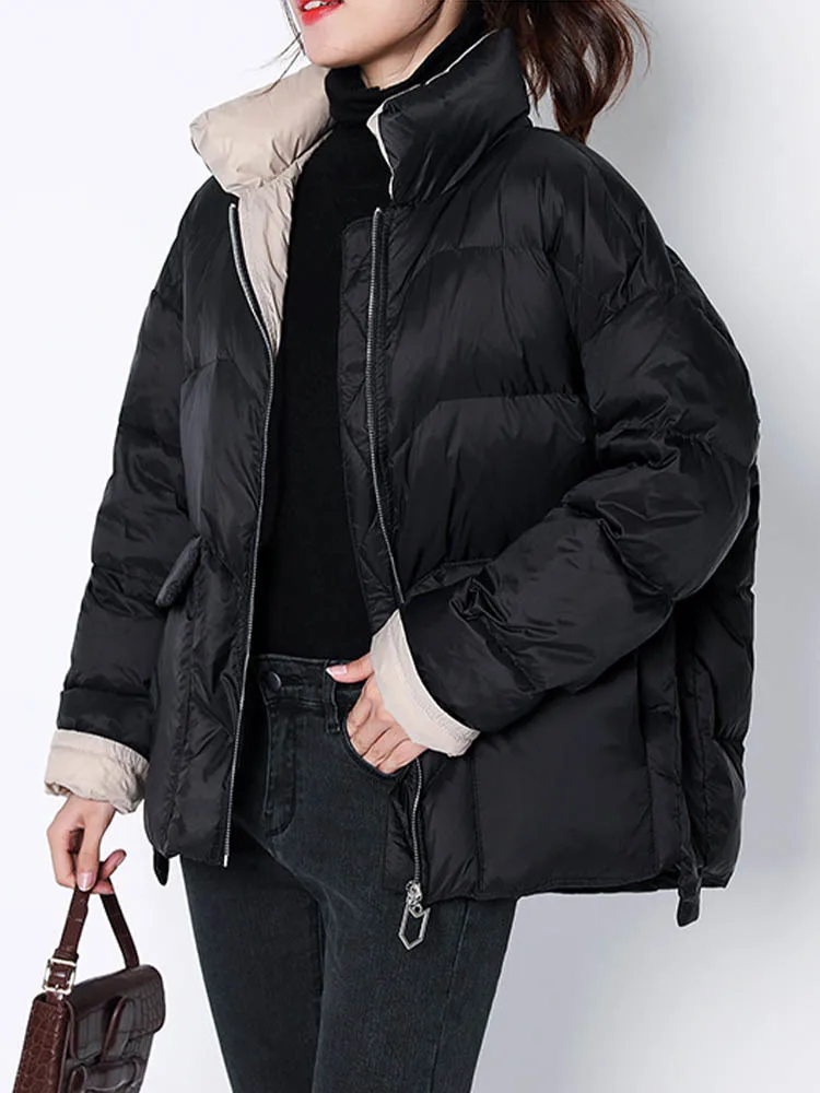 Max LuLu New 2022 Korean Fashion Style Womens Casual Parkas Ladies Vintage Loose Winter Duck Down Jackets Luxury Padded Coats