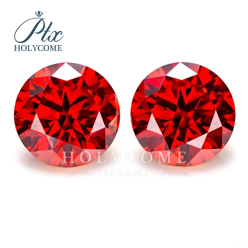 Red Loose Moissanite Pedras para Mulheres, 100% Real Gemstone Lab, Material do Anel de Diamante, GRA Pêra, Redondo, Esmeralda, Coração, Corte Oval, Jóias