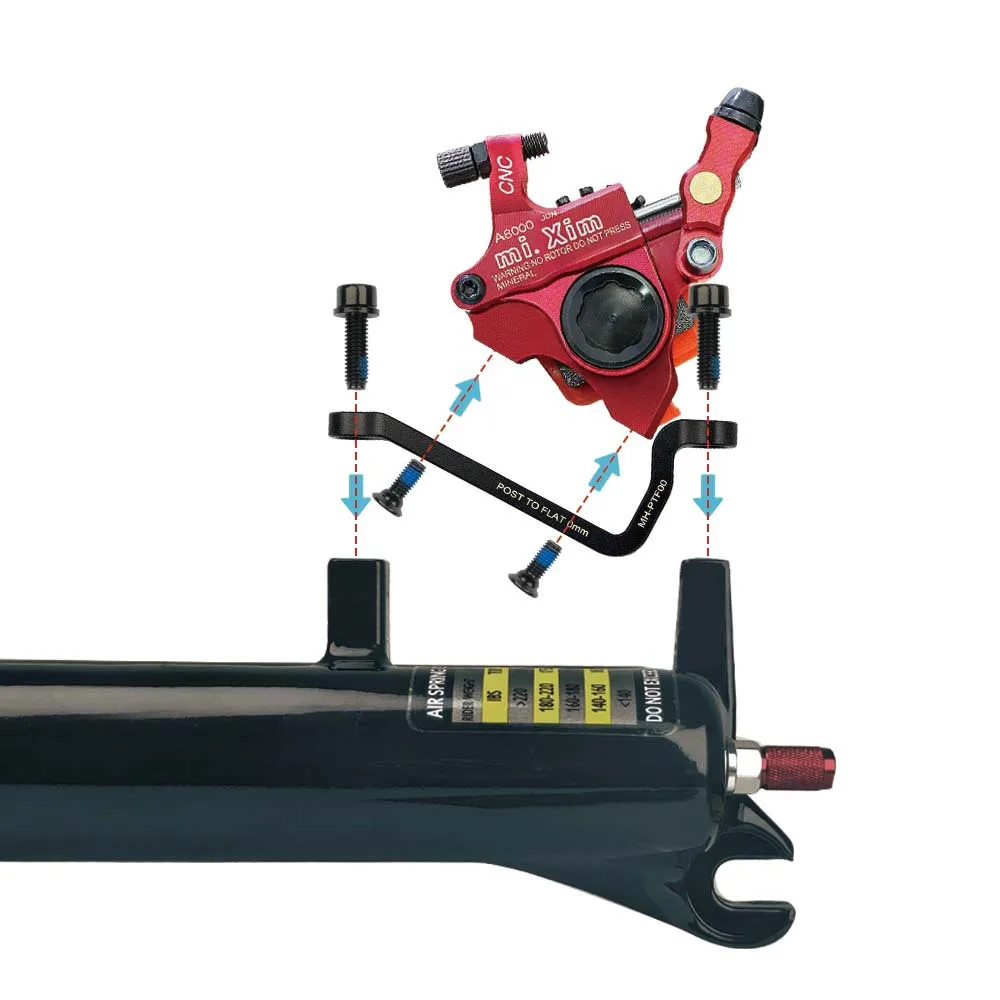 Fahrrad-Scheibenbremsenadapter: Post-Mount auf Flat-Mount Adapter für Scheibenbremssättel vorne und hinten – PM auf FM für 160-180mm Rotoren – Detail 6