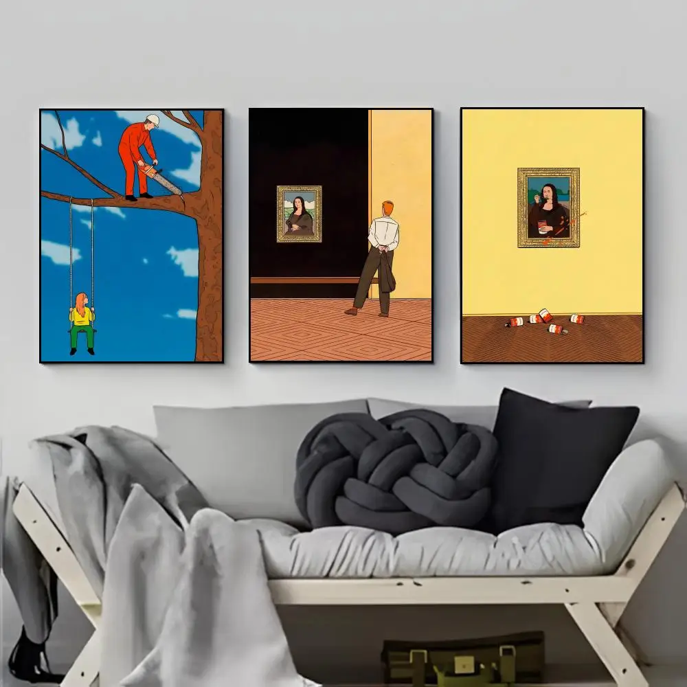 Unique Creative illustration Expression Art Poster Poster HD  Waterproof Wall Sticker Bar Living Room Decor Gift