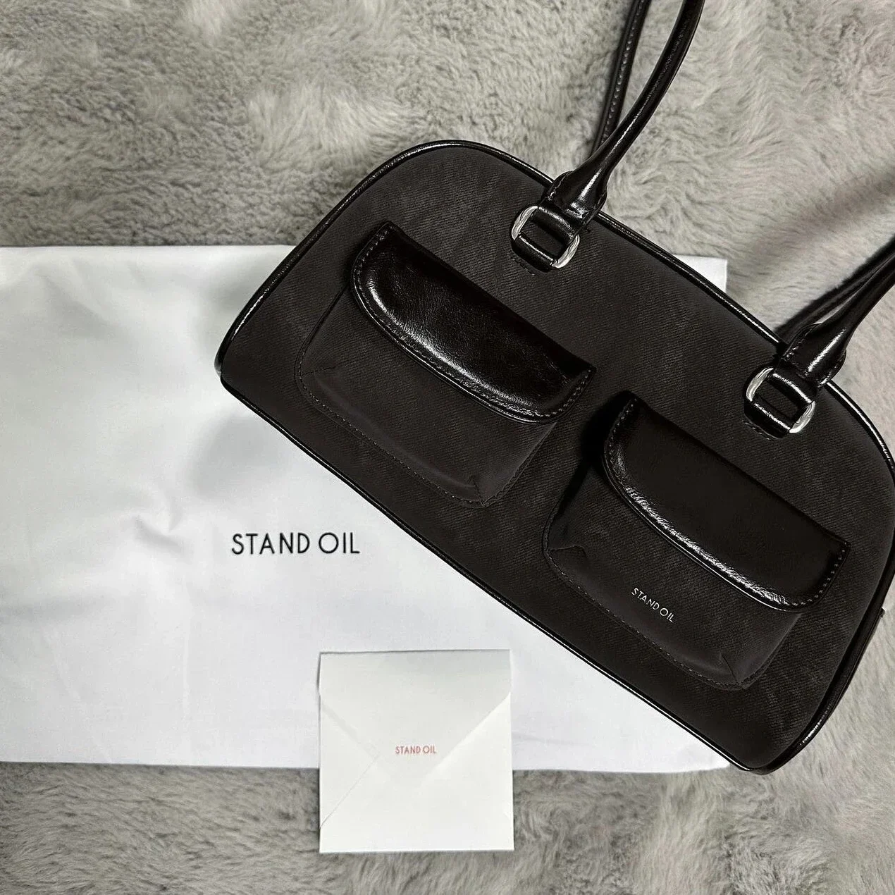 Bolso de estilo coreano Xu Yunzhen Sane para mujer, bolsa de bolos Standoil, bolso de mano Boston, bolso de axilas, bolso de hombro elegante, nuevo, 2024