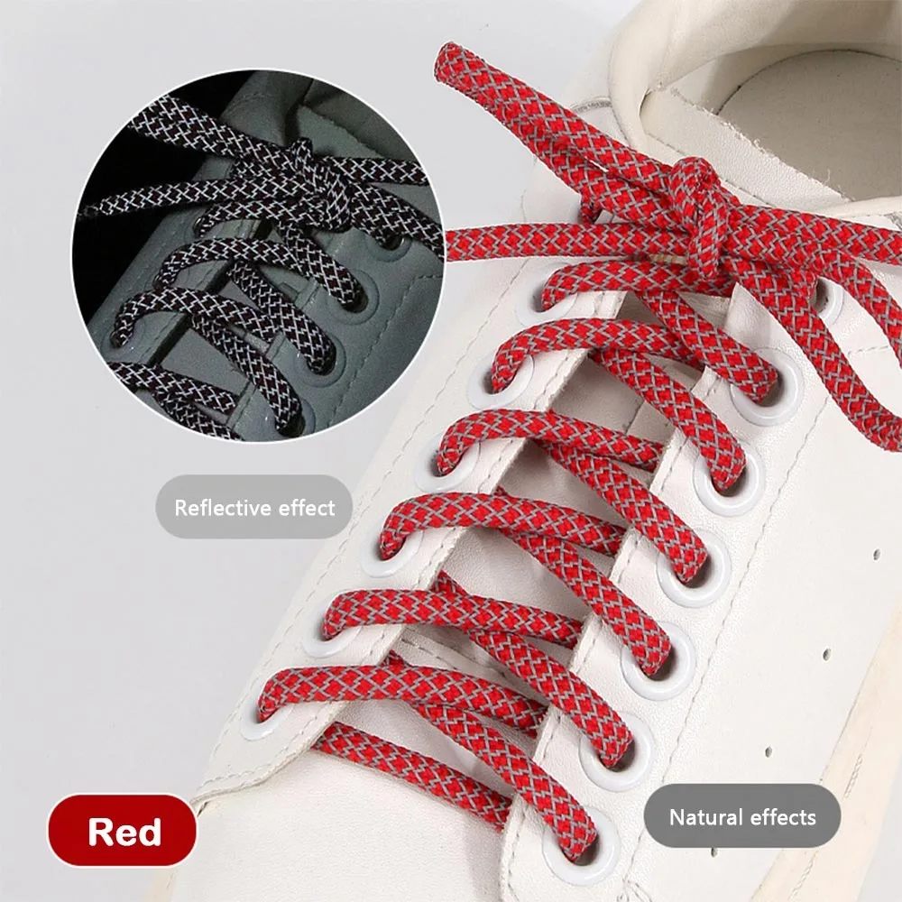 Reflective Reflective Sneaker Shoestrings Fluorescent Colorful Sport Shoelaces 120cm Length Polyester Shoes Accessories