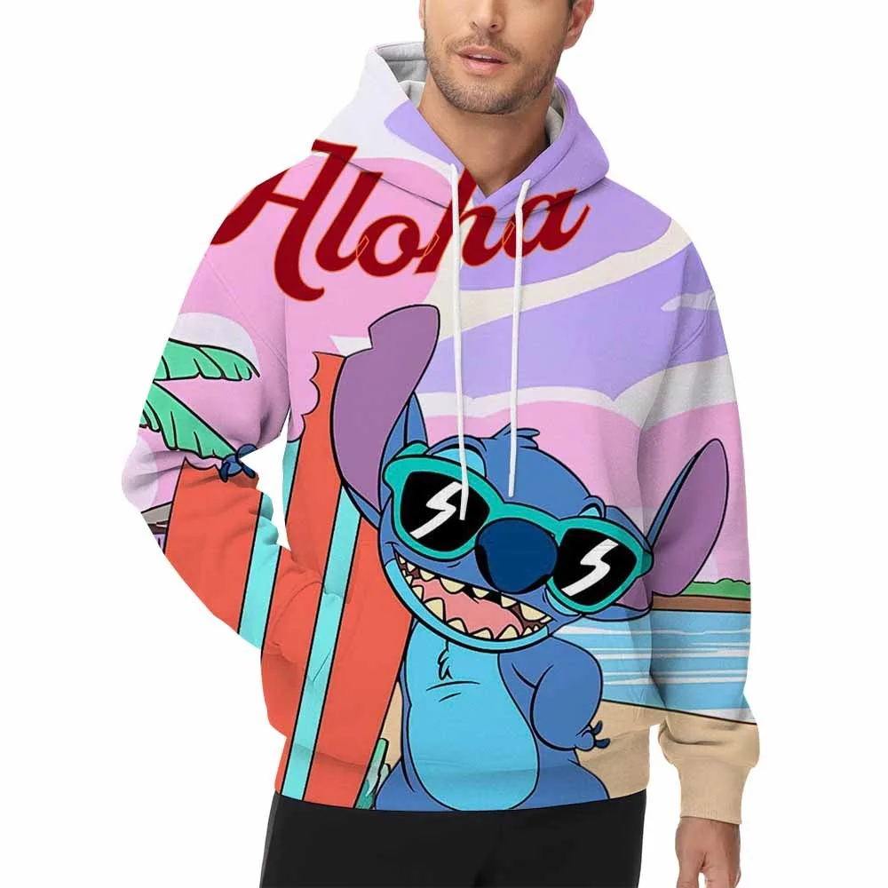 Felpe larghe autunnali e invernali con stampa Disney per coppie, felpe con cappuccio trendy, di nicchia e dolci, streetwear casual