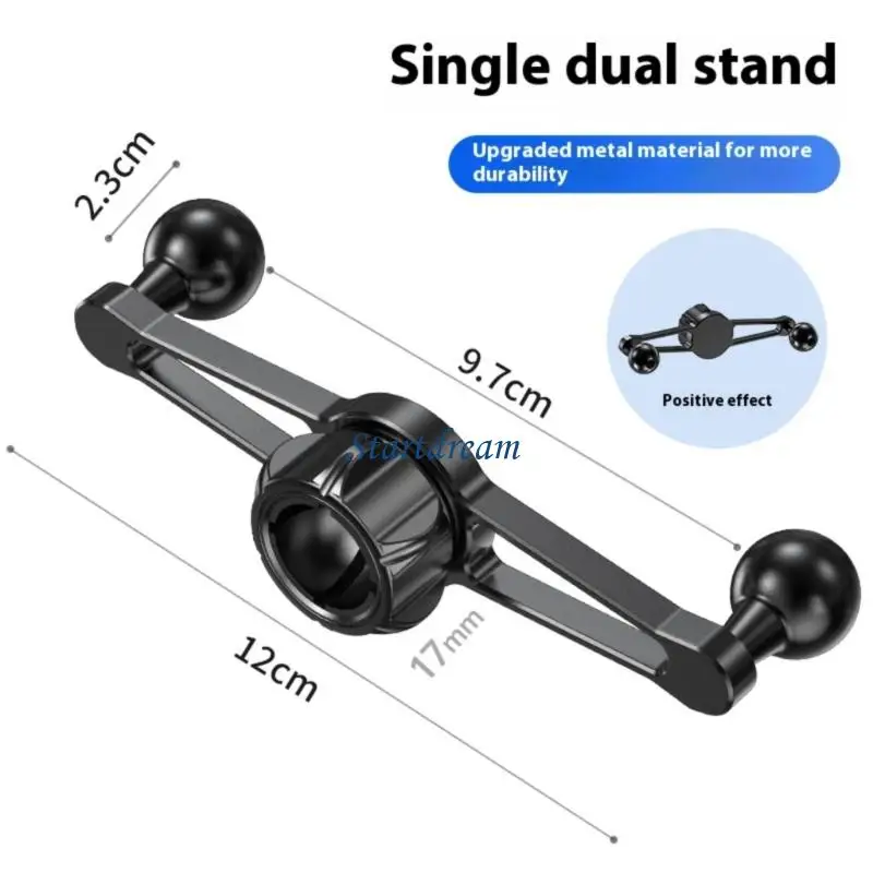 Two Phone Mount Adapters 360 Rotation 17mm Ball Head Brackets for Tablet Tripods K92C