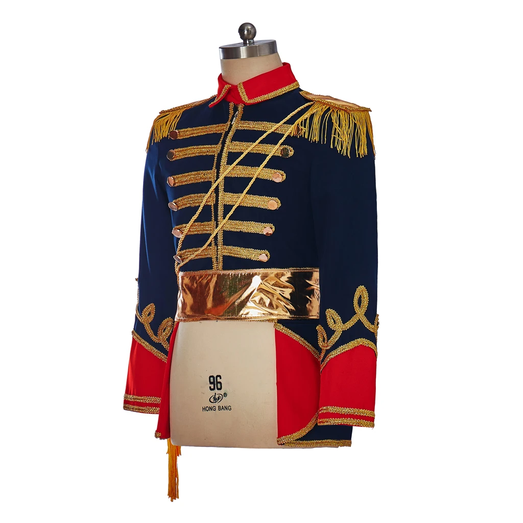 Herren Mittelalterliche Kostümjacke 18. Jahrhundert Royal Court Militär Regency Mantel mit Hut Halloween Party Belle Kleid Jacke