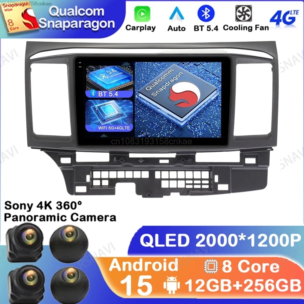 

Android 15 For MITSUBISHI LANCER 9 10 X 2008 2009 2010 2011 - 2016 Multimedia GPS QLED Car Radio Stereo Qualcomm 5G WIFI BT DVD