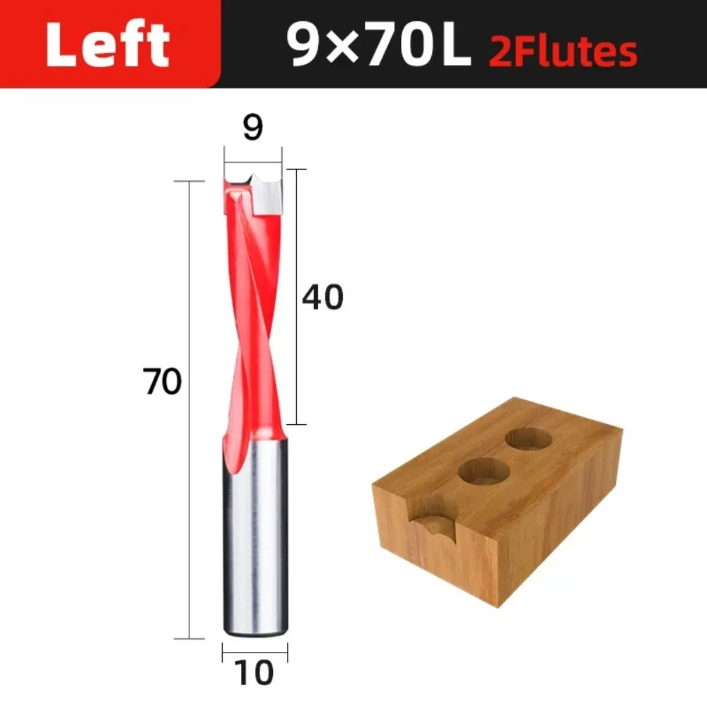 New 2 Flute Drill Bits Left/Right 10mm Shank Router Bits Carbide Hole Opener Wood Alloy
