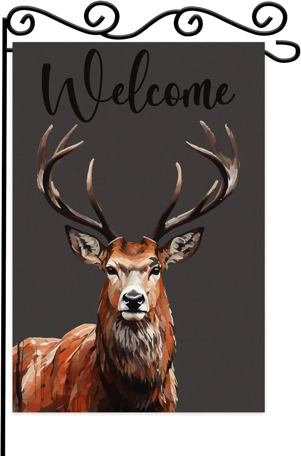 Deer Welcome Garden Flag,Spring Summer Autumn Winter Seasonal Thanksgiving Christmas Yard Outdoor Decorative Flag Yard Flag, zzo