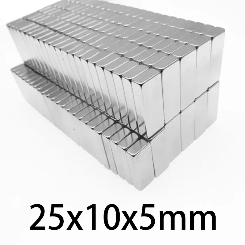 50-300 Chiếc 25X10X5Mm Nam Châm Neodymium Mạnh Mẽ Độ Dày 5Mm Khối Nam Châm Vĩnh Cửu 25mm X 10Mm X 5Mm Mạnh Mẽ Từ 25*10*5Mm