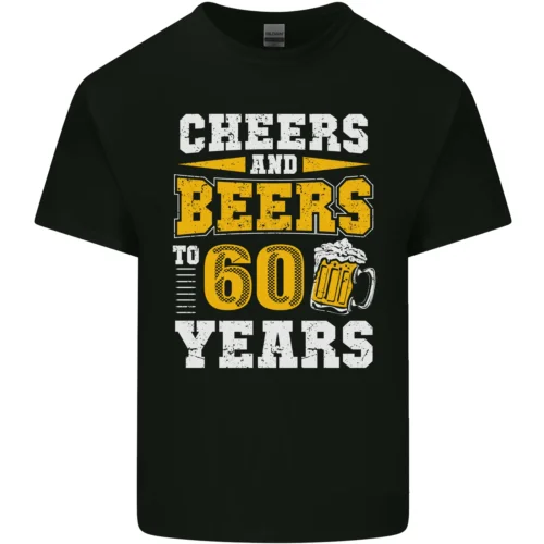 60th Birthday 60 Year Old Funny Alcohol Mens Cotton T-Shirt Tee Top