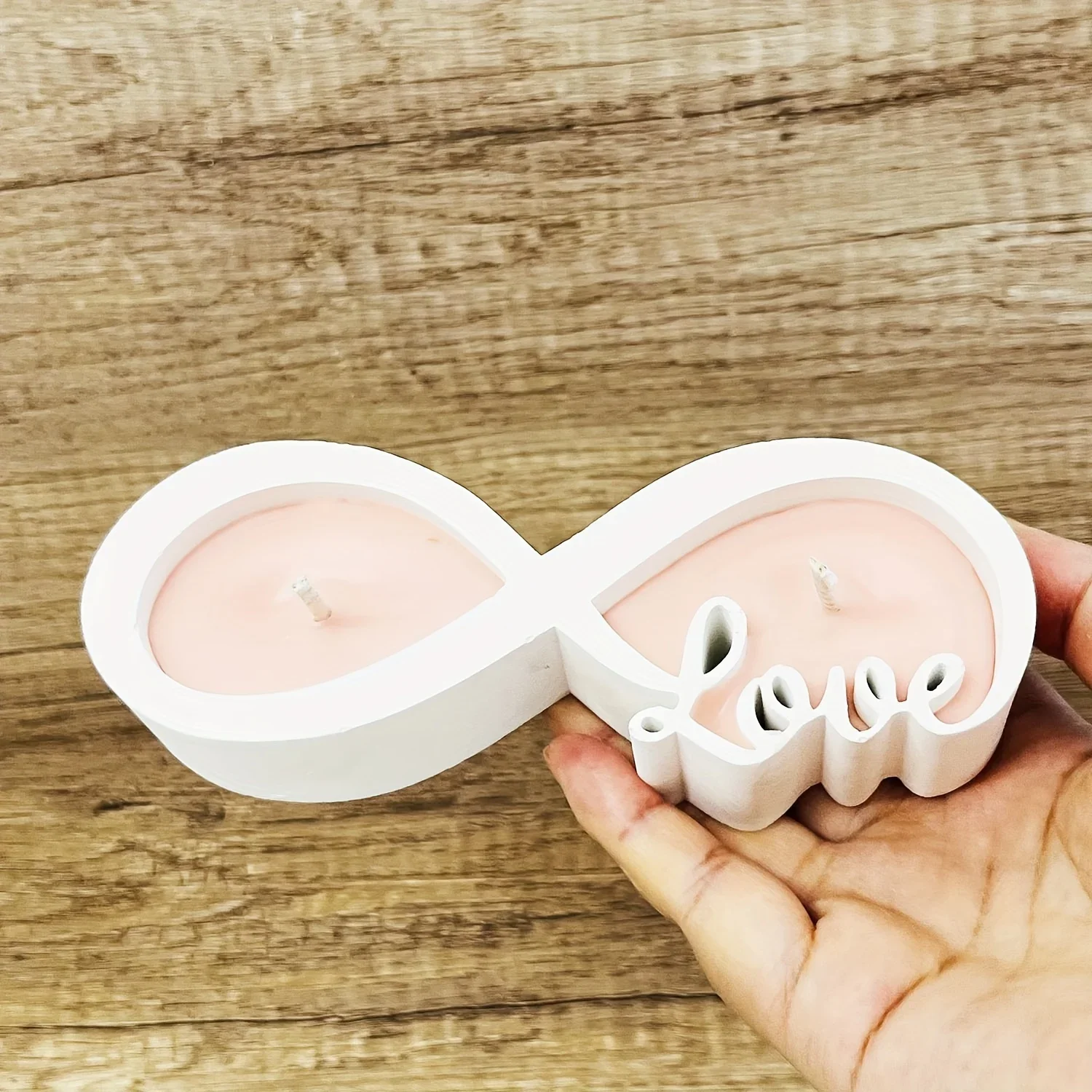 Eternal Love Candle Cup Mold Infinite Shape Love Candle Holder Silicone Mold Resin Mold Cement Plaster Mould Concrete Molds