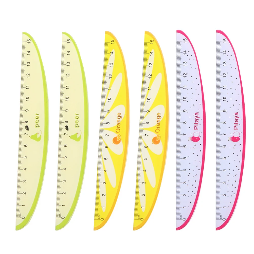 6 قطعة 15 سنتيمتر الكرتون الحكام البلاستيك الفاكهة نمط الإبداعية طلاب المدارس القرطاسية طويلة الأمد خفيفة الوزن المحمولة