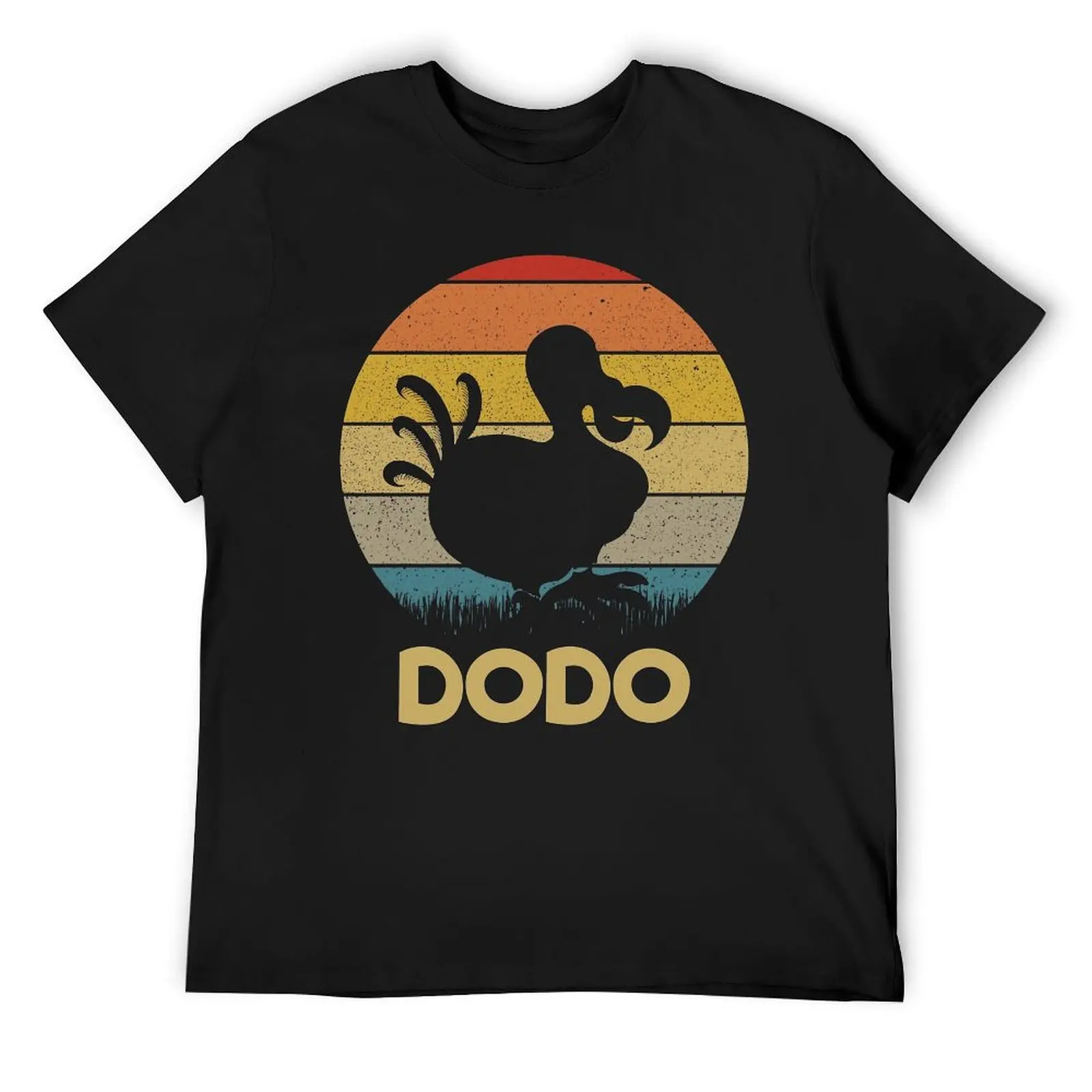 Dodo Retro Sunset Dodo Bird Silhouette Dodo Bird T-shirt Round Neck Campaign  Funny Joke Top Tee Top Quality Aactivity Competiti