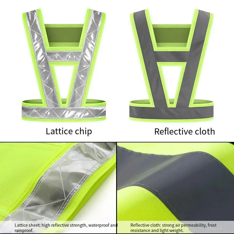 Reflective Safety Vests High Visibility Reflective Strap Security Traffic Warning Vest Night Working Running Cycling Vest Jacket