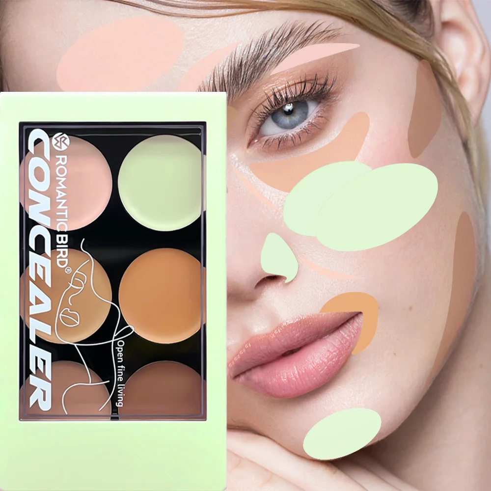 6-color concealer palette green concealer to adjust skin tone makeup base