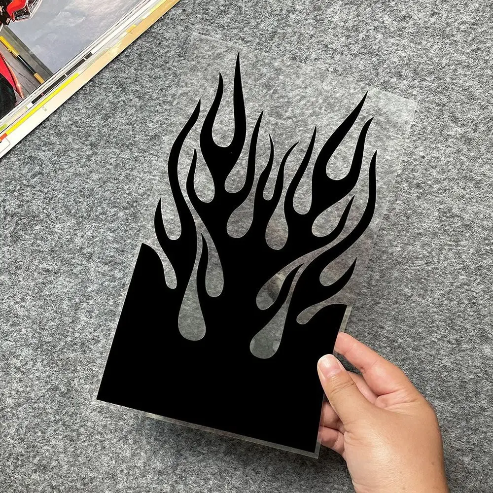 Flame Pattern Motorcycle Sticker Waterproof Reflective Design Vehicle Decoration Sticker Precision Cutting