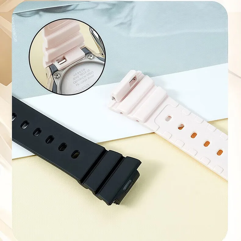 حزام راتينج GMA-S2100 للنساء، حزام ساعة سريع الإصدار لسلسلة Casio GMA-S2100، سوار معصم رياضي ناعم من السيليكون المقاوم للماء