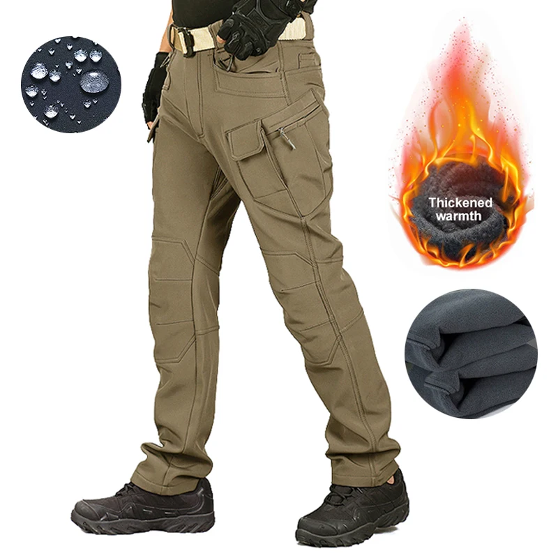 

Men Winter Waterproof and Warm Pants, Rock Climbing, Cycling, Sports, Camping, Hiking, Fishing, Combat, Casual Pants
