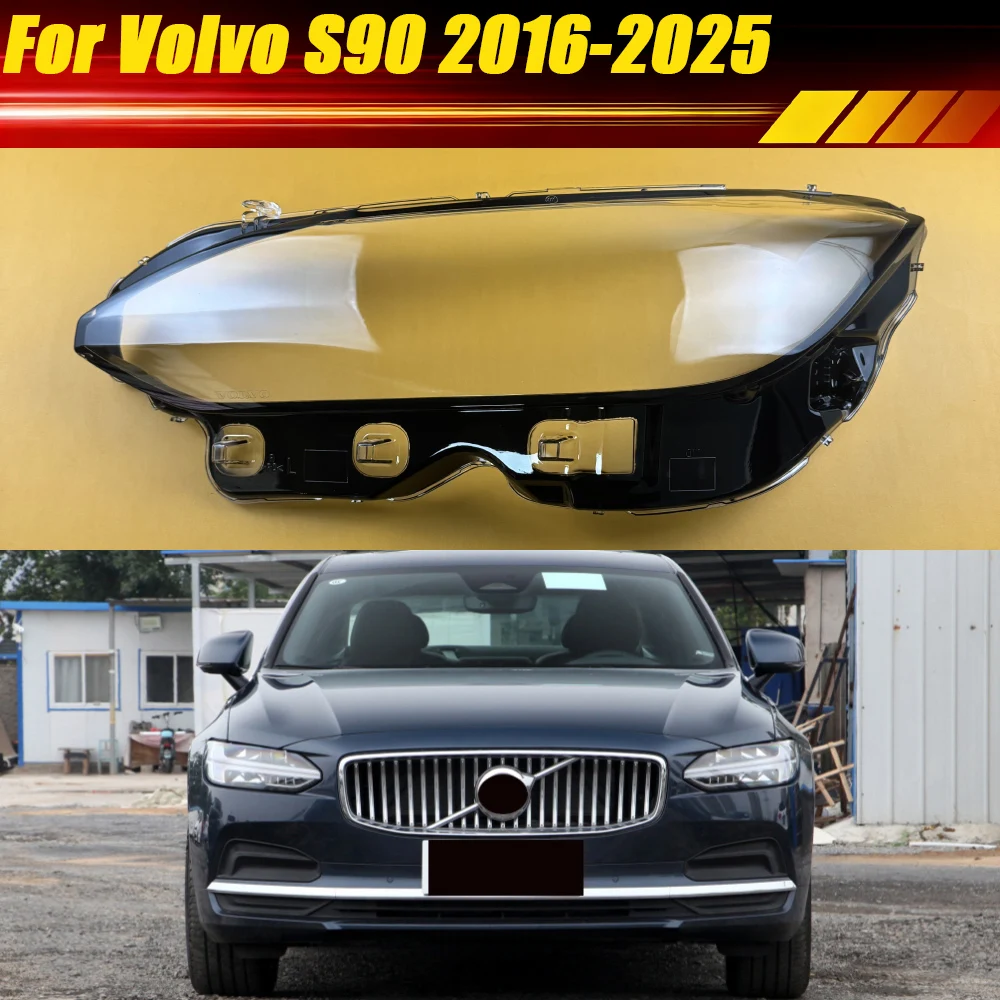 

For Volvo S90 2016-2025 Headlamp Shell Transparent Lampshade Lamp Shade Lens Front Housing Cap Headlight Cover Plexiglass