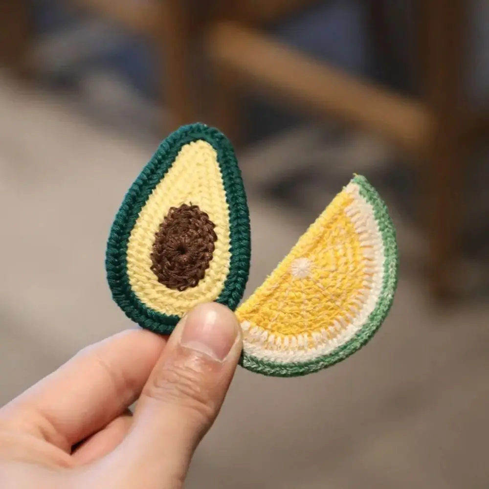 

Fashion Knitted Cartoon Fruit Hairclips Colourful Embroidery Bangs BB Clip Hair Accessories