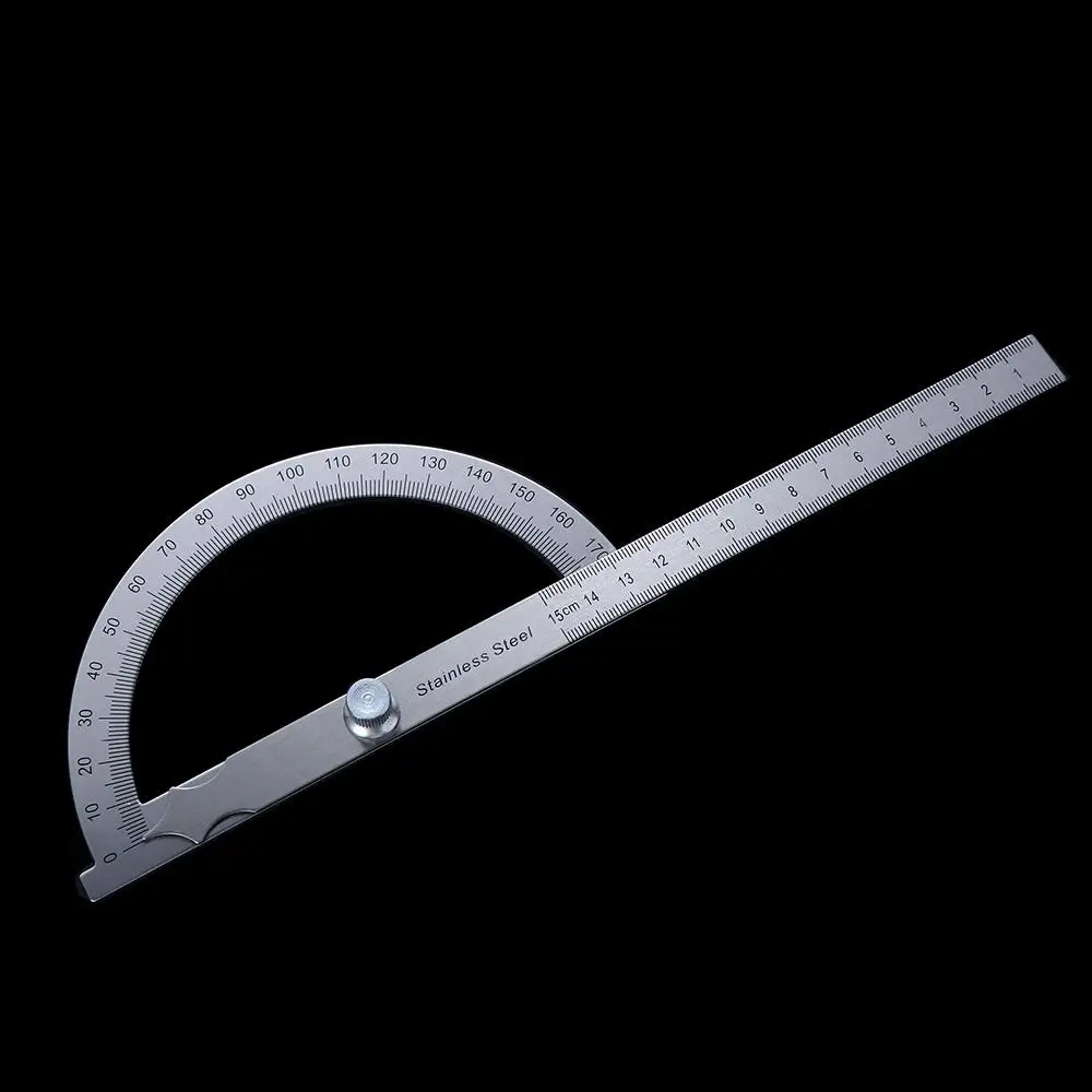 Tools Stainless Steel Measuring Ruler Caliper Round Head Protractor 180 Degree Protractor Adjustable Protractor Angle Ruler