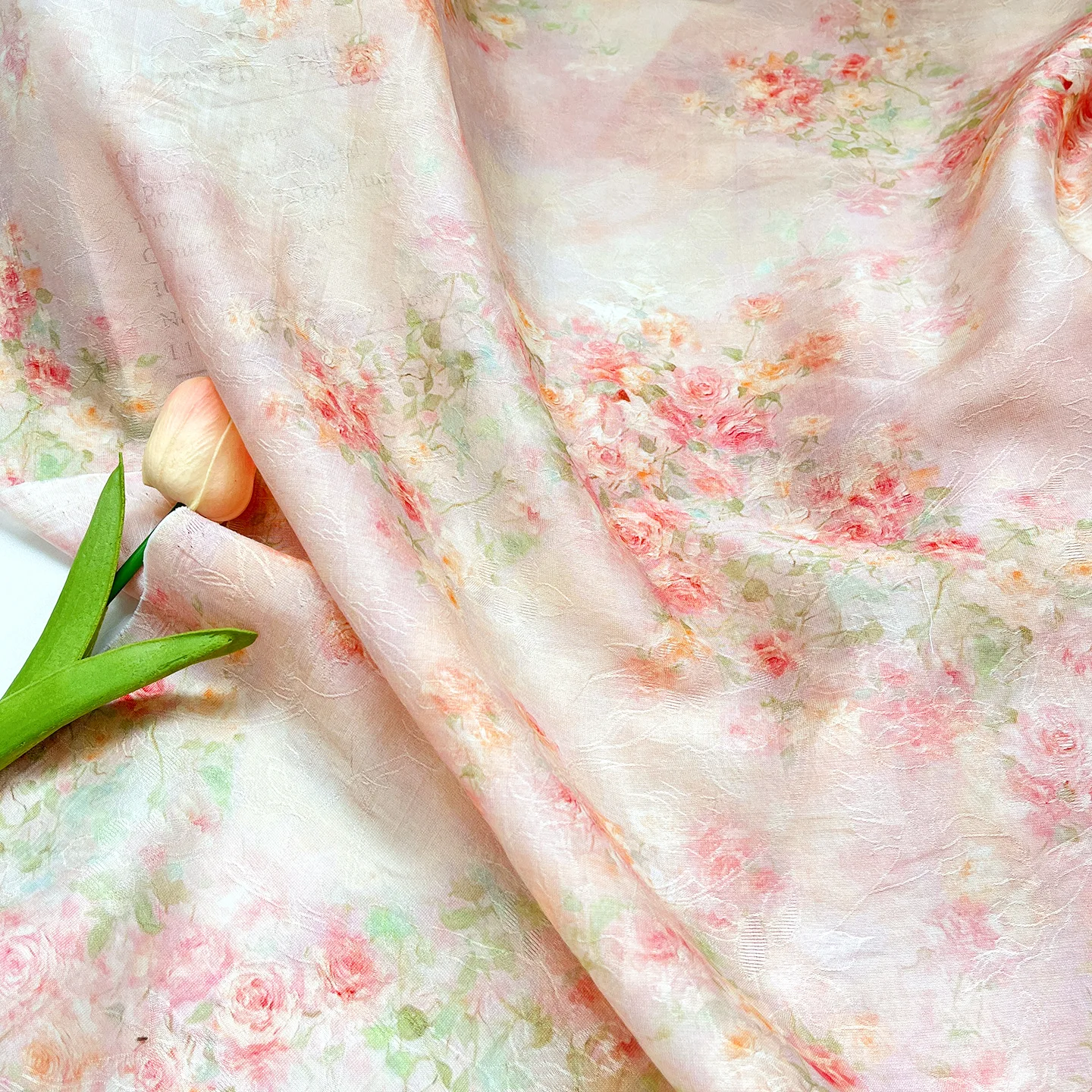 

Oil Painting Floral Jacquard Fabric for Summer Women's Dresses Children's Clothing Handmade DIY Sewing Fabric