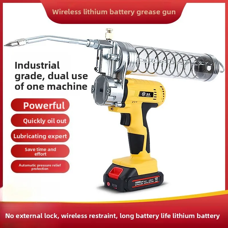 Electric Grease Gun Rechargeable Automatic Lithium Battery High Pressure Excavator Carbide