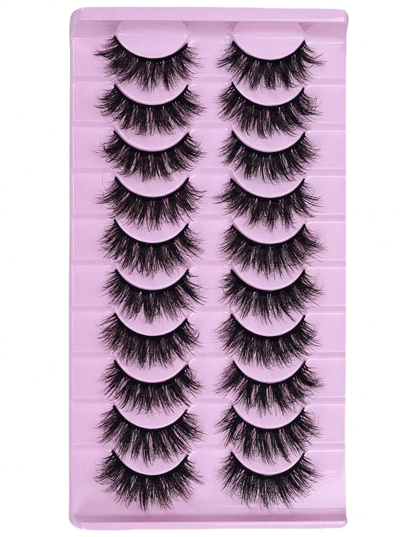 Natürliche Wispy D-Curl Wimpern 10 Paar Flauschige Russische Streifenwimpern Mink-Stil Volumen – Detail 3